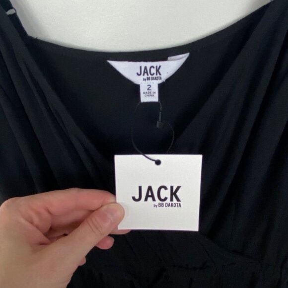 Jack BB Dakota Mic Drop Flutter Leg Jumpsuit Black New Tags Womens Size 2‎ NWT - Picture 6 of 12